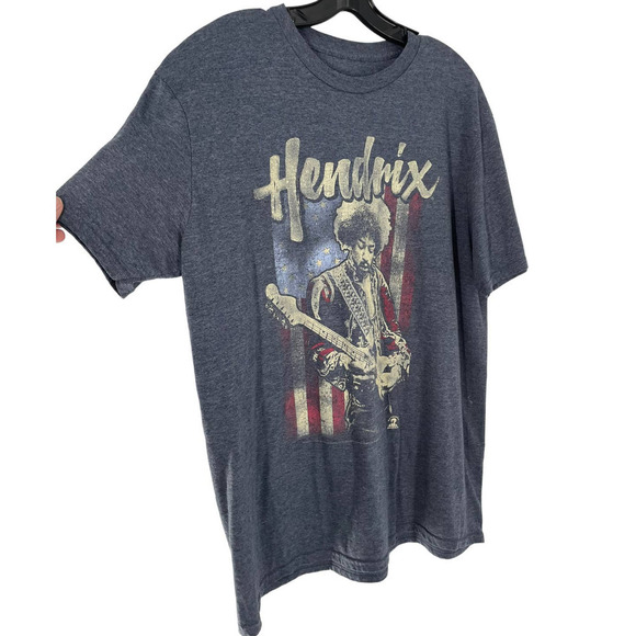 Jimi HENDRIX FLAG NAVY HEATHER TEE SHIRT - Picture 3 of 5